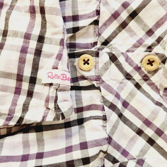 Ruffle Butts Baby Girls Tartan Plaid Dress - 3–6M Holiday Outfit w/ Buttons - Picture 6 of 7